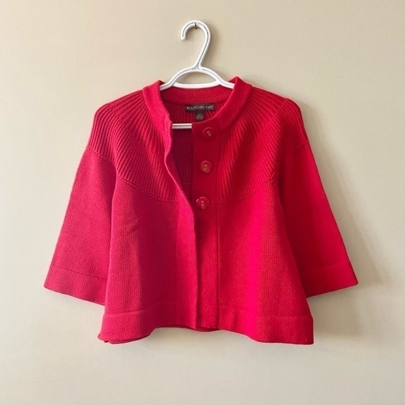 bandolino Chunky Knit Button Cardigan in Ruby Red | Small | EUC - Picture 2 of 10